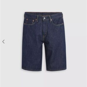 NWT Levi's 469 Jeans Shorts Mens 31x12 Long Loose Fit Dark Blue Denim Jorts